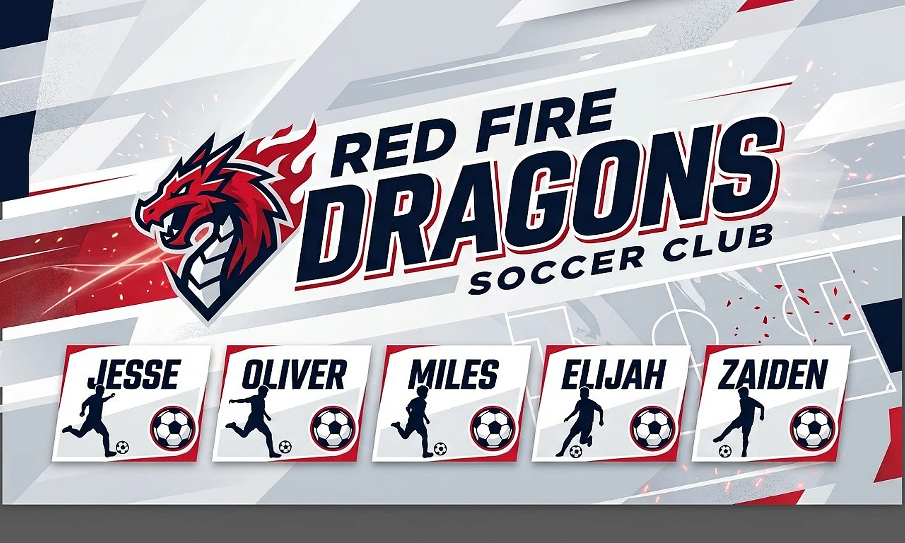 Red Fire Dragons Soccer AI image template