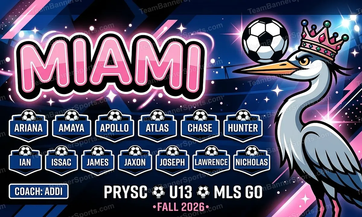 Miami soccer team banner created with AI