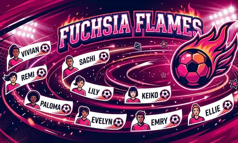 Fuchsia Flames Soccer AI image template