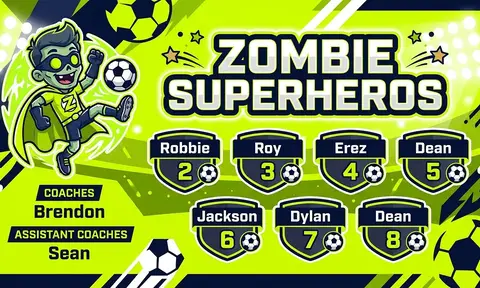 Zombie Superheros Soccer AI image template