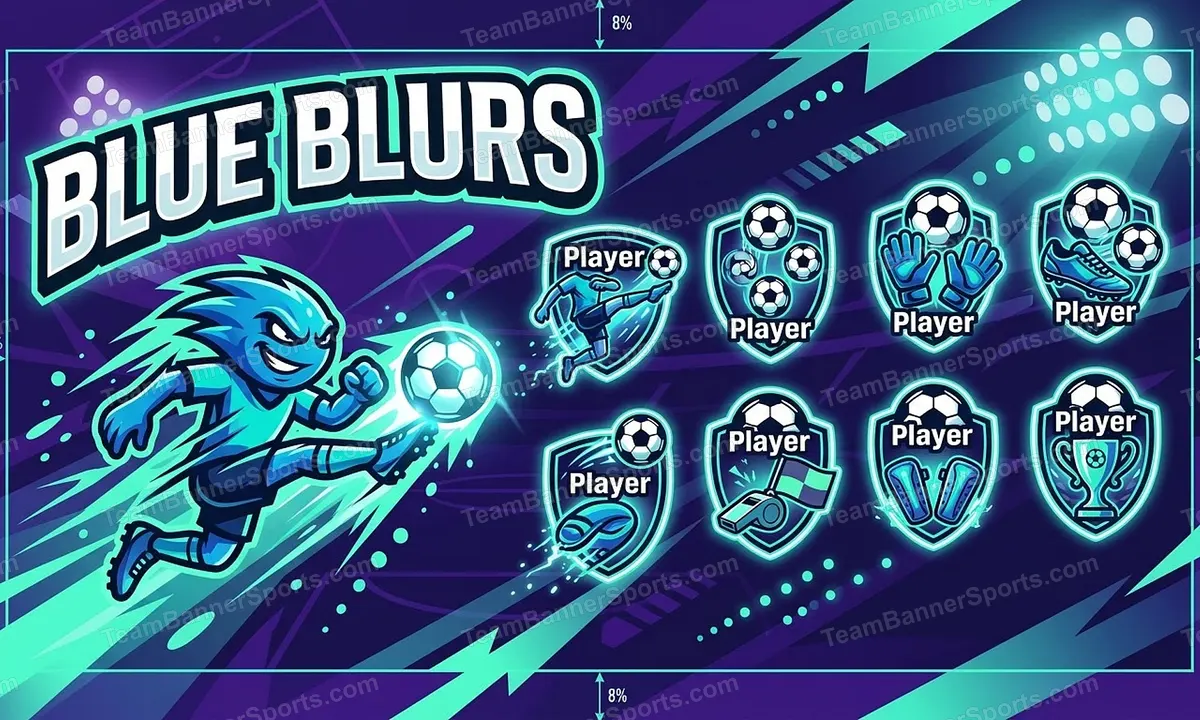Blue Blurs soccer team banner created with AI