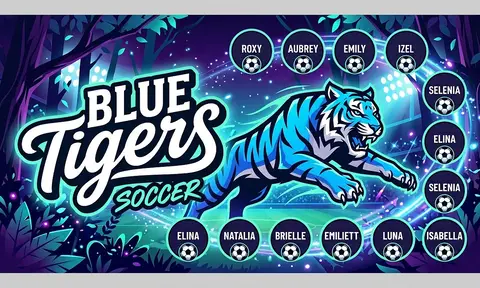 Blue Tigers Soccer AI image template
