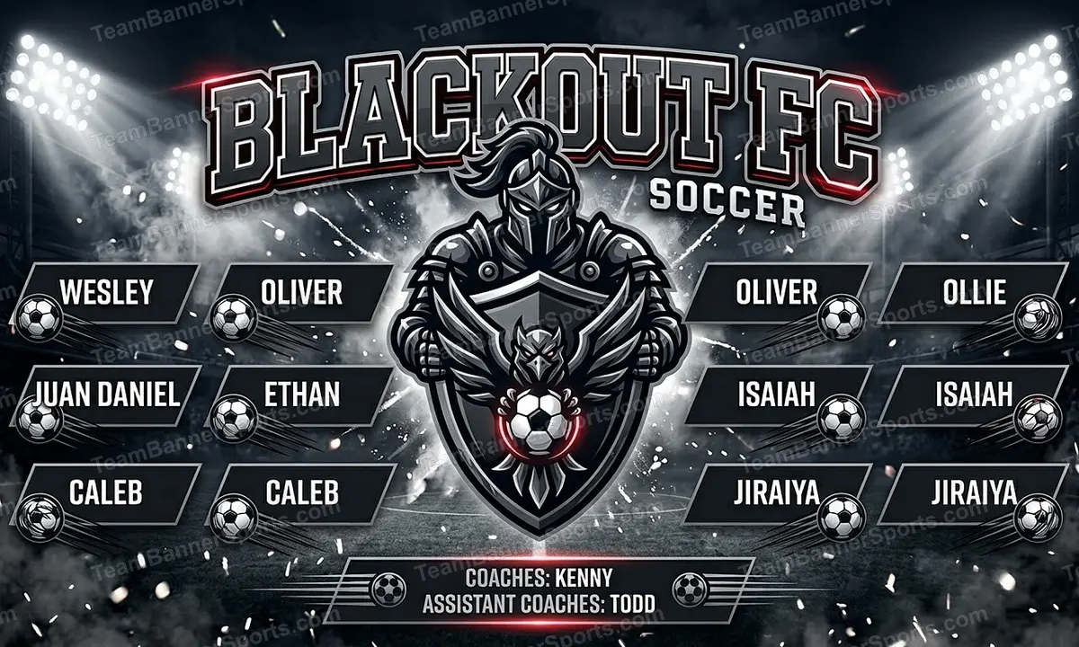 Blackout FC soccer team banner created with AI