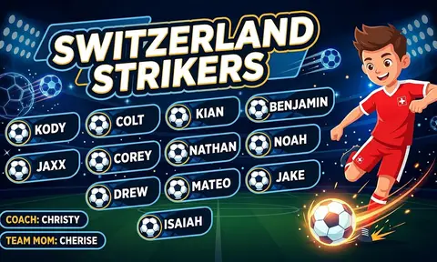 Switzerland Strikers Soccer AI image template