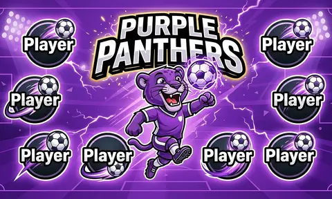 Purple panthers Soccer AI image template
