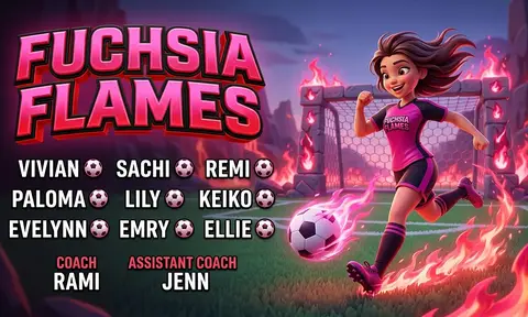 Fuchsia Flames Soccer AI image template
