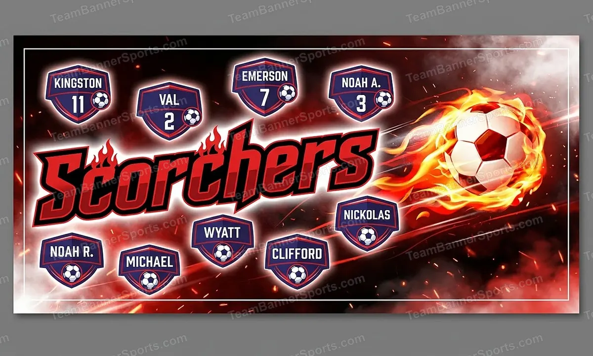 Scorchers soccer team banner created with AI