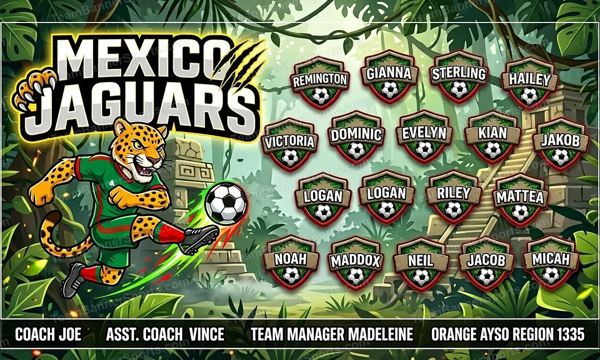 Mexico Jaguars soccer team banner created with AI
