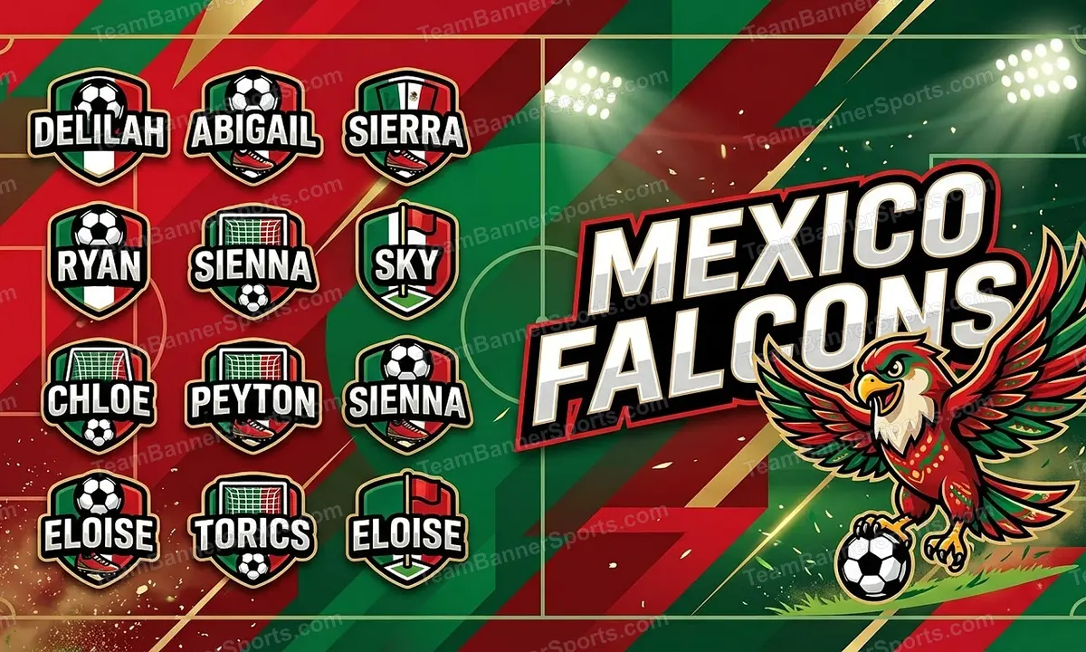 Mexico Falcons soccer team banner created with AI