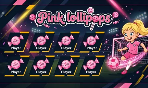 Pink lollipops Soccer AI image template