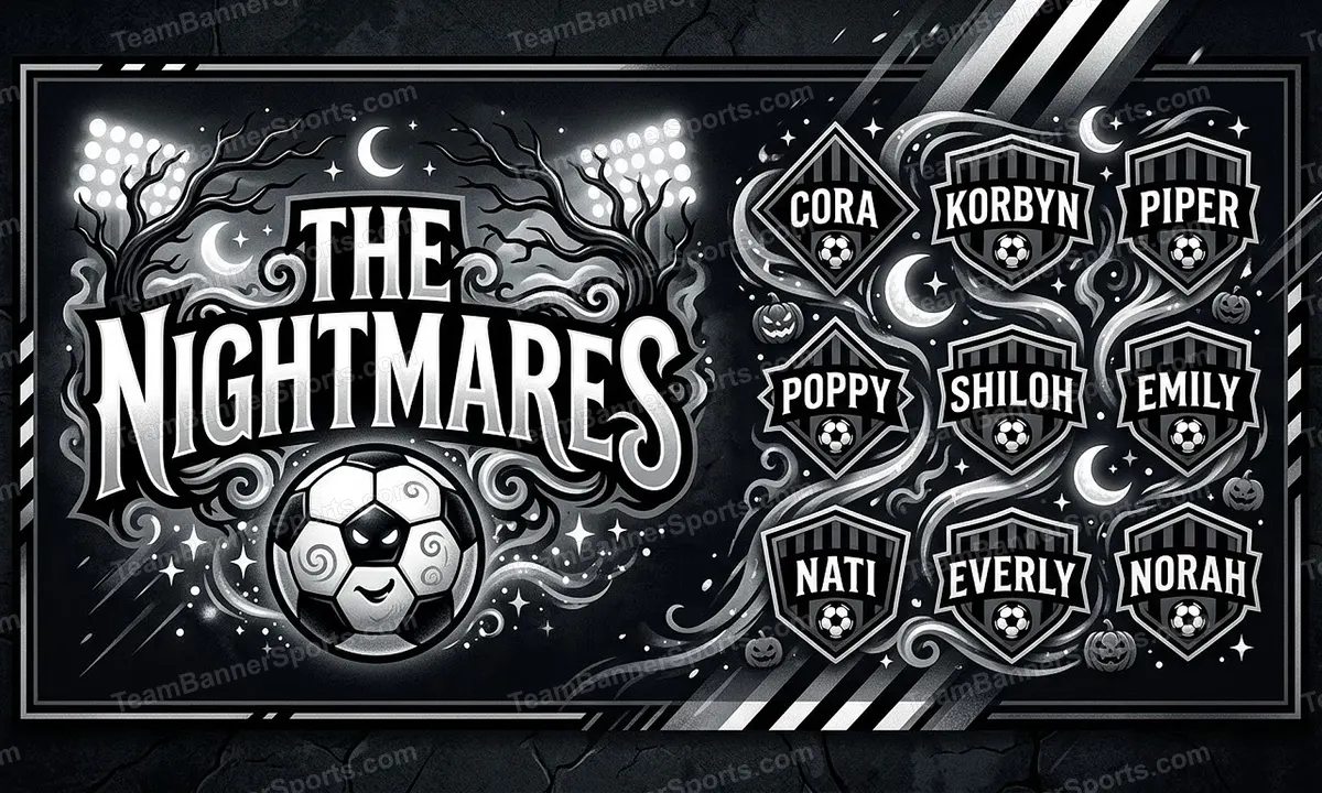 The nightmares soccer team banner created with AI