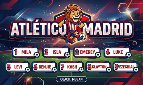 Atlético Madrid Soccer AI image template