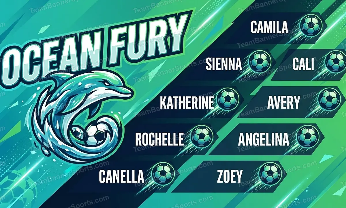 Ocean Fury soccer team banner created with AI