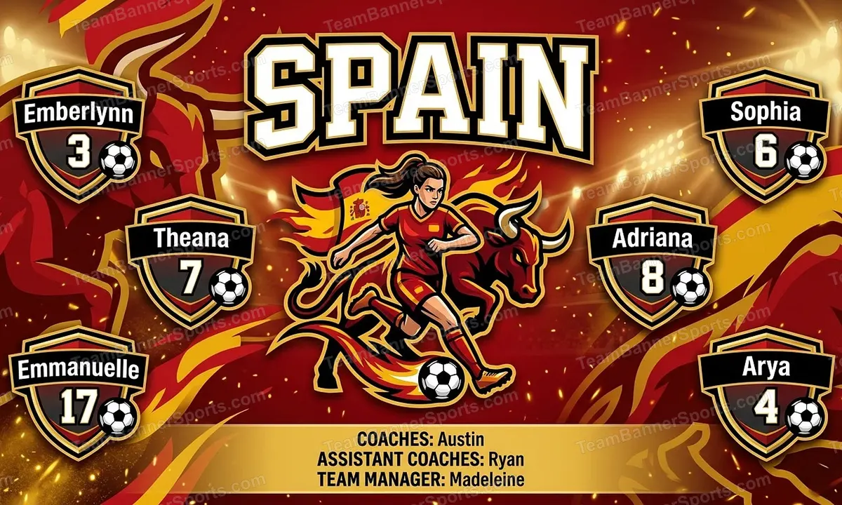 Spain soccer team banner created with AI