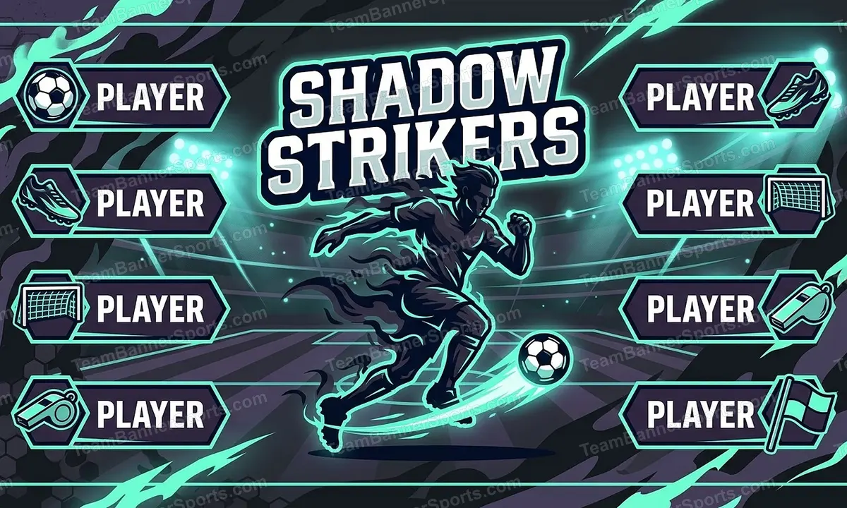 Shadow Strikers soccer team banner created with AI