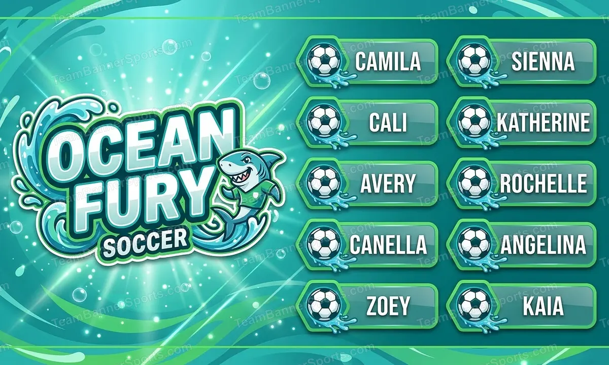 Ocean Fury soccer team banner created with AI