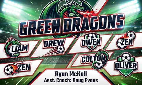 GREEN DRAGONS Soccer AI image template