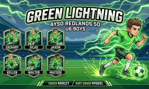 Green Lightning Soccer AI image template