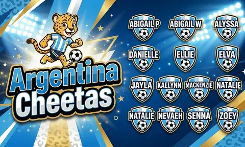 Argentina Cheetas Soccer AI image template