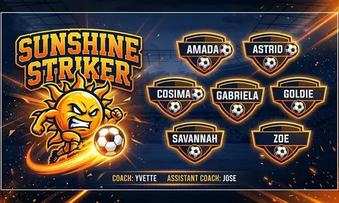 Sunshine striker Soccer AI image template