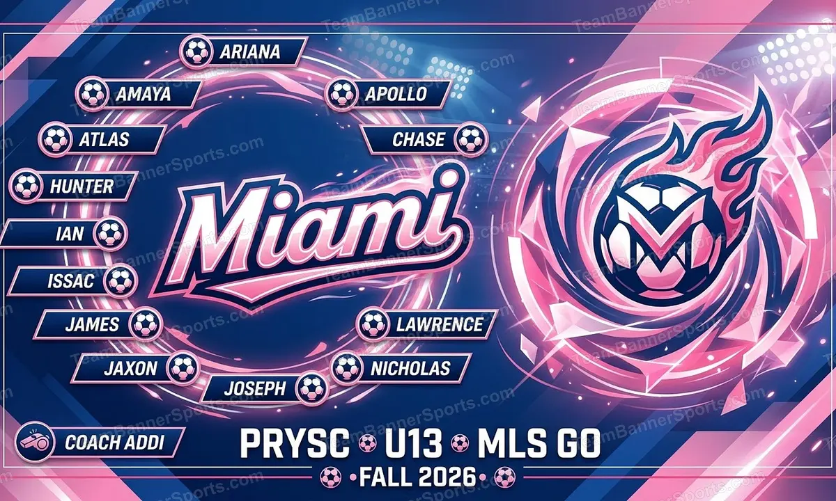 Miami soccer team banner created with AI