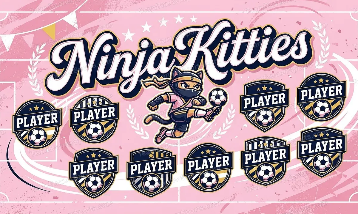 Ninja Kitties soccer team banner created with AI