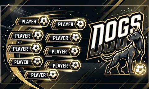 dogs Soccer AI image template