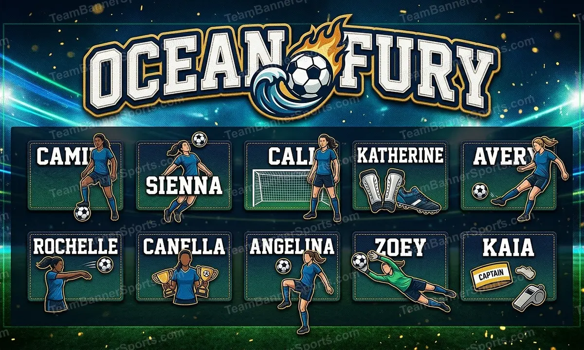 Ocean Fury soccer team banner created with AI