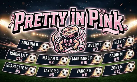 Pretty in Pink Soccer AI image template