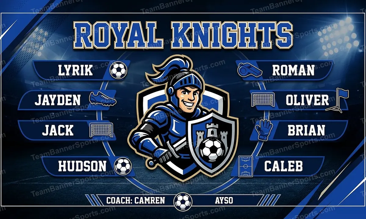 Royal Knights soccer team banner created with AI