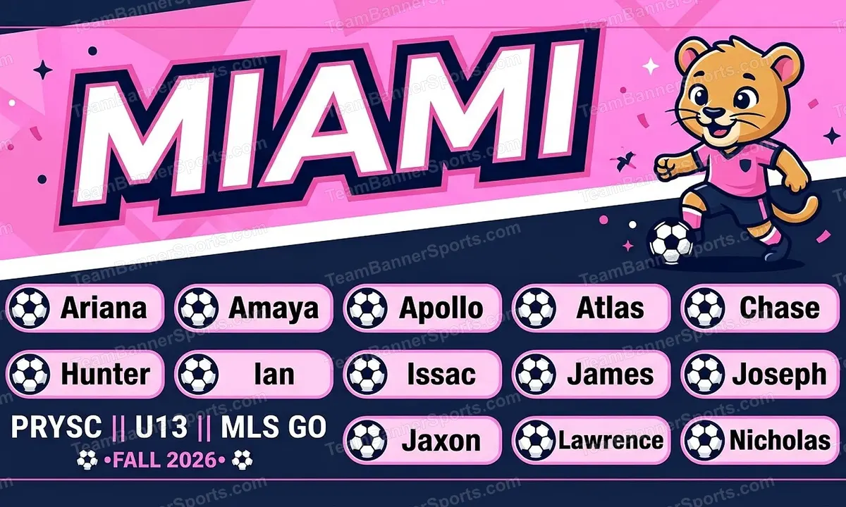 Miami soccer team banner created with AI
