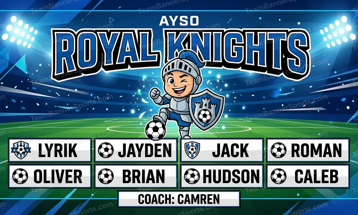 Royal Knights soccer team banner created with AI