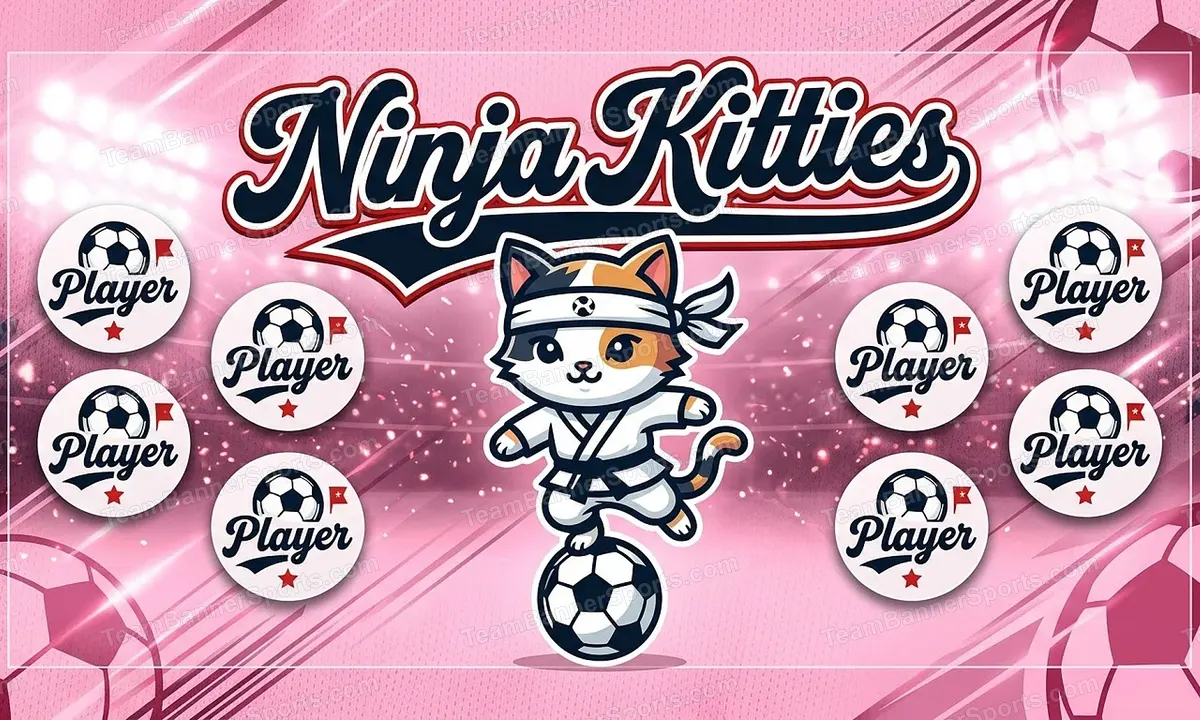 Ninja Kitties soccer team banner created with AI