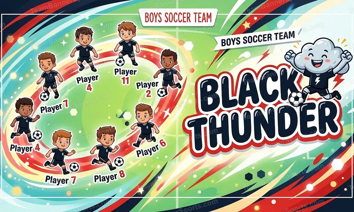 Black Thunder soccer team banner created with AI