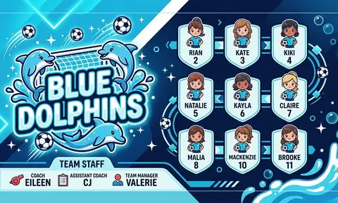 Blue Dolphins Soccer AI image template