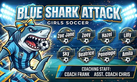 Blue Shark Attack Soccer AI image template