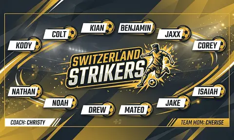 Switzerland Strikers Soccer AI image template