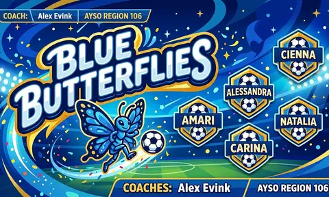 Blue Butterflies Soccer AI image template