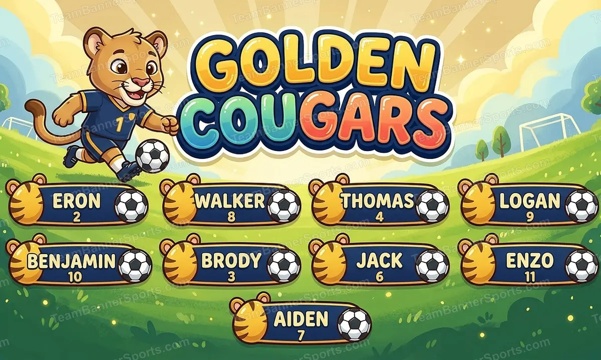 Golden Cougars soccer team banner created with AI