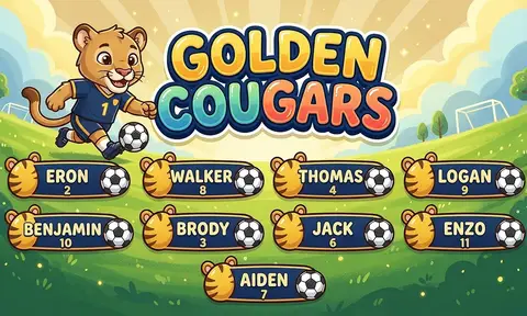 Golden Cougars Soccer AI image template