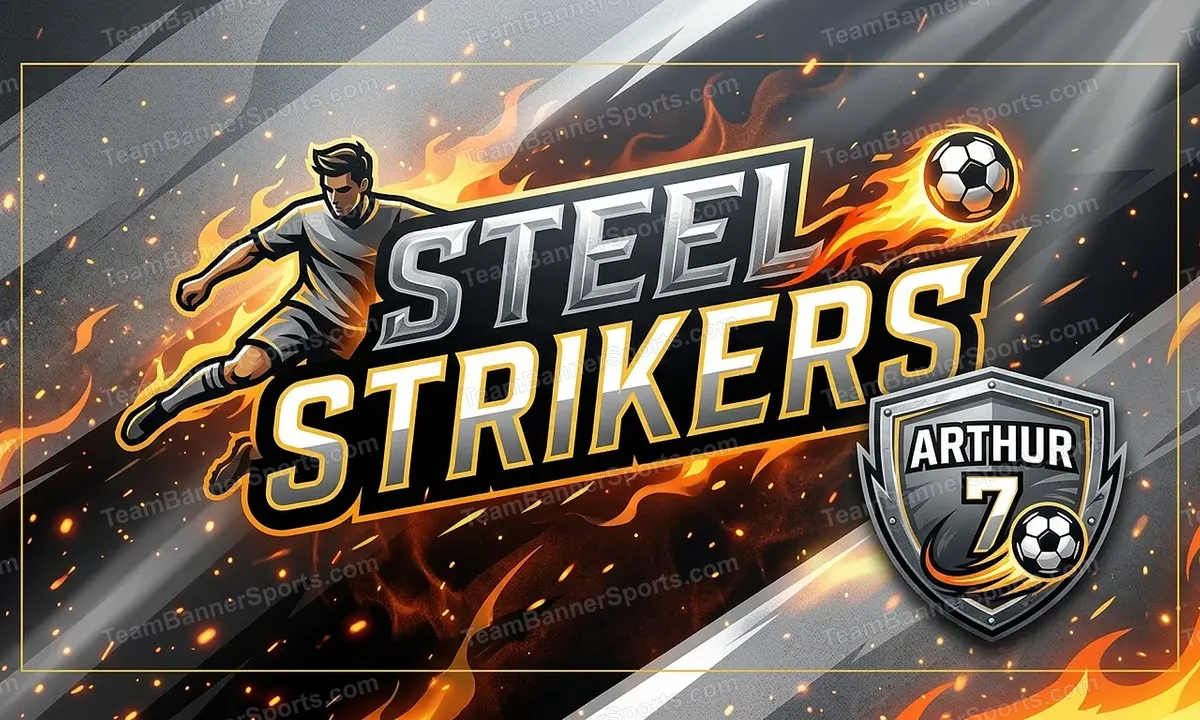 Steel Strikers soccer team banner created with AI