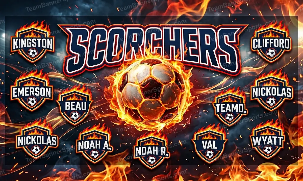Scorchers soccer team banner created with AI