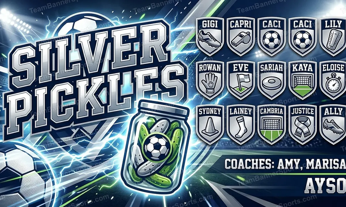 Silver Pickles soccer team banner created with AI