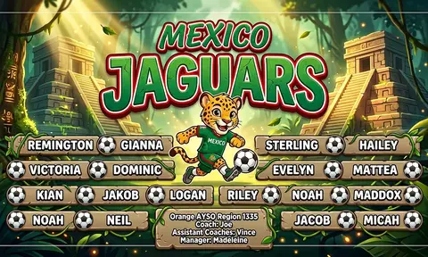 Mexico Jaguars Soccer AI image template