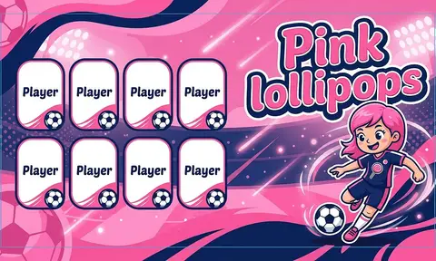 Pink lollipops Soccer AI image template