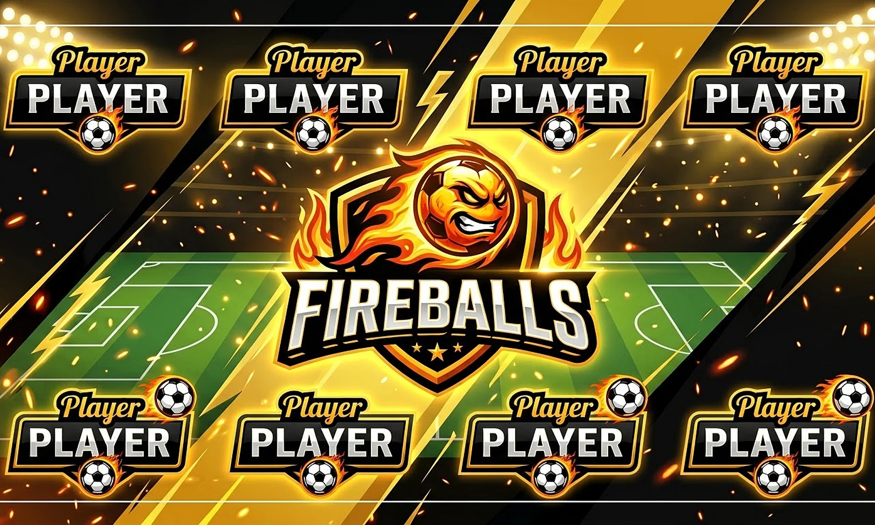 Fireballs soccer team banner created with AI
