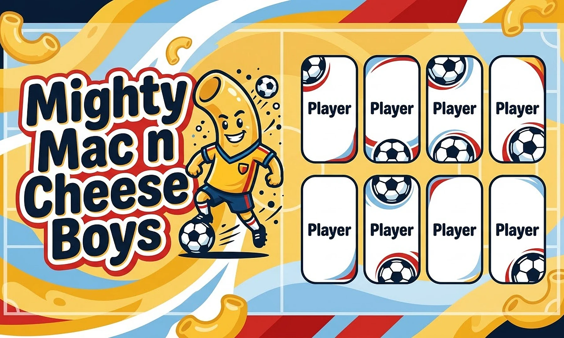 Mighty Mac n Cheese Boys Soccer AI image template