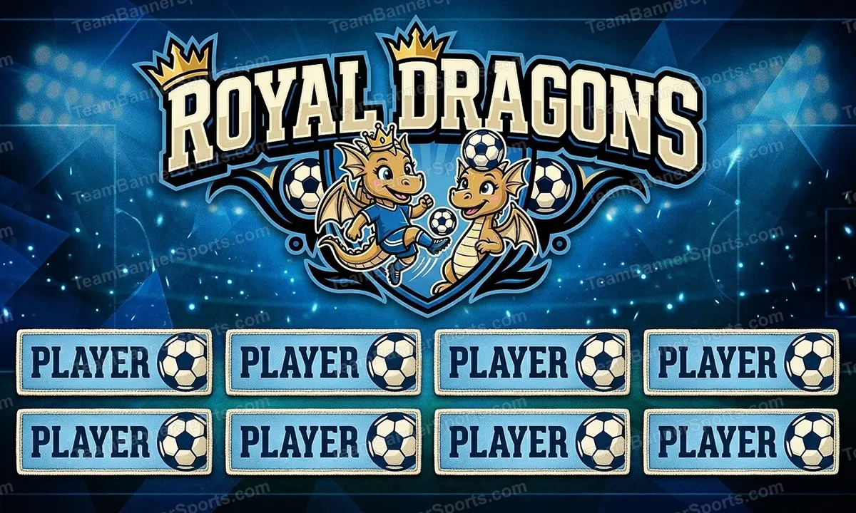 Royal Dragons soccer team banner created with AI