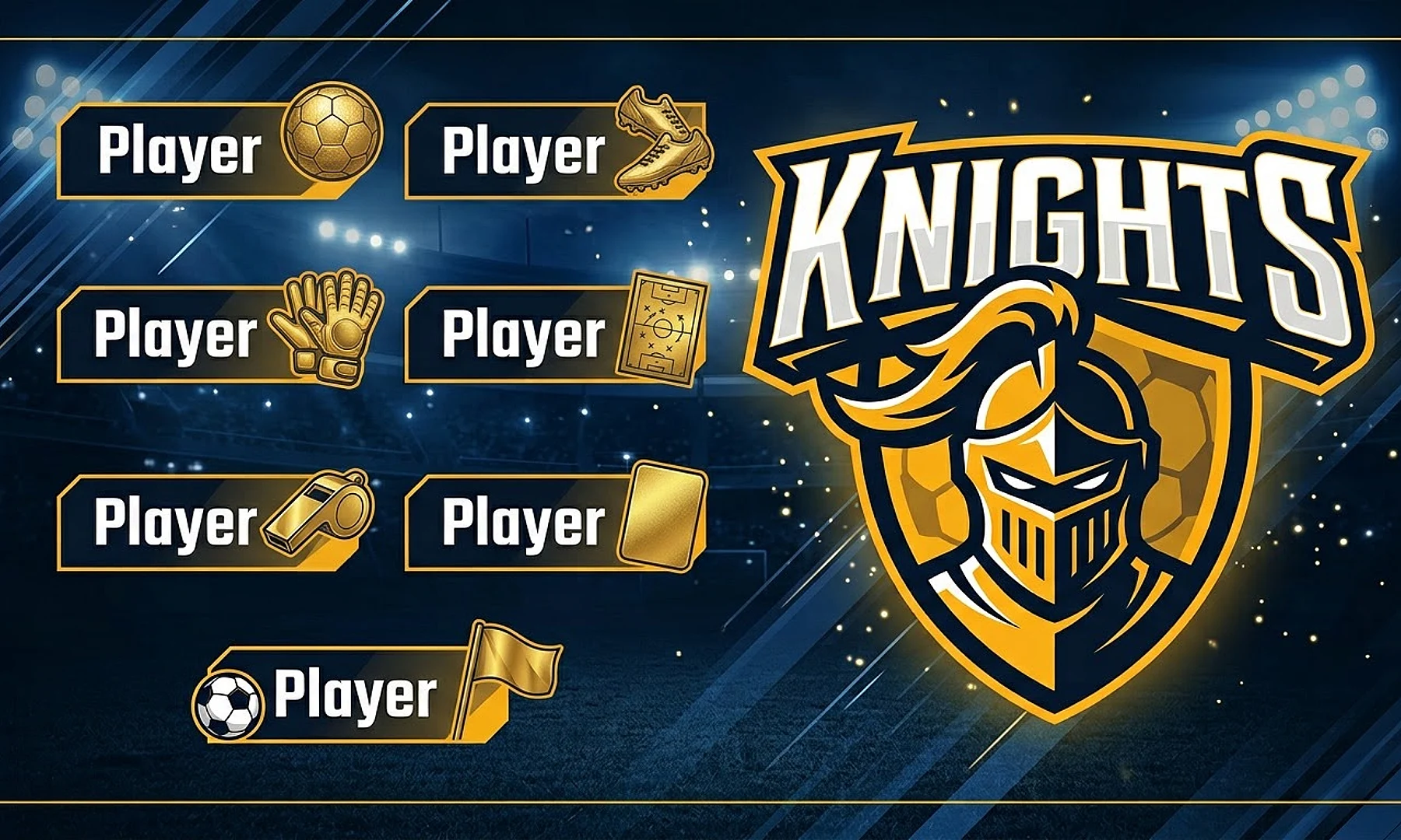Knights soccer team banner created with AI