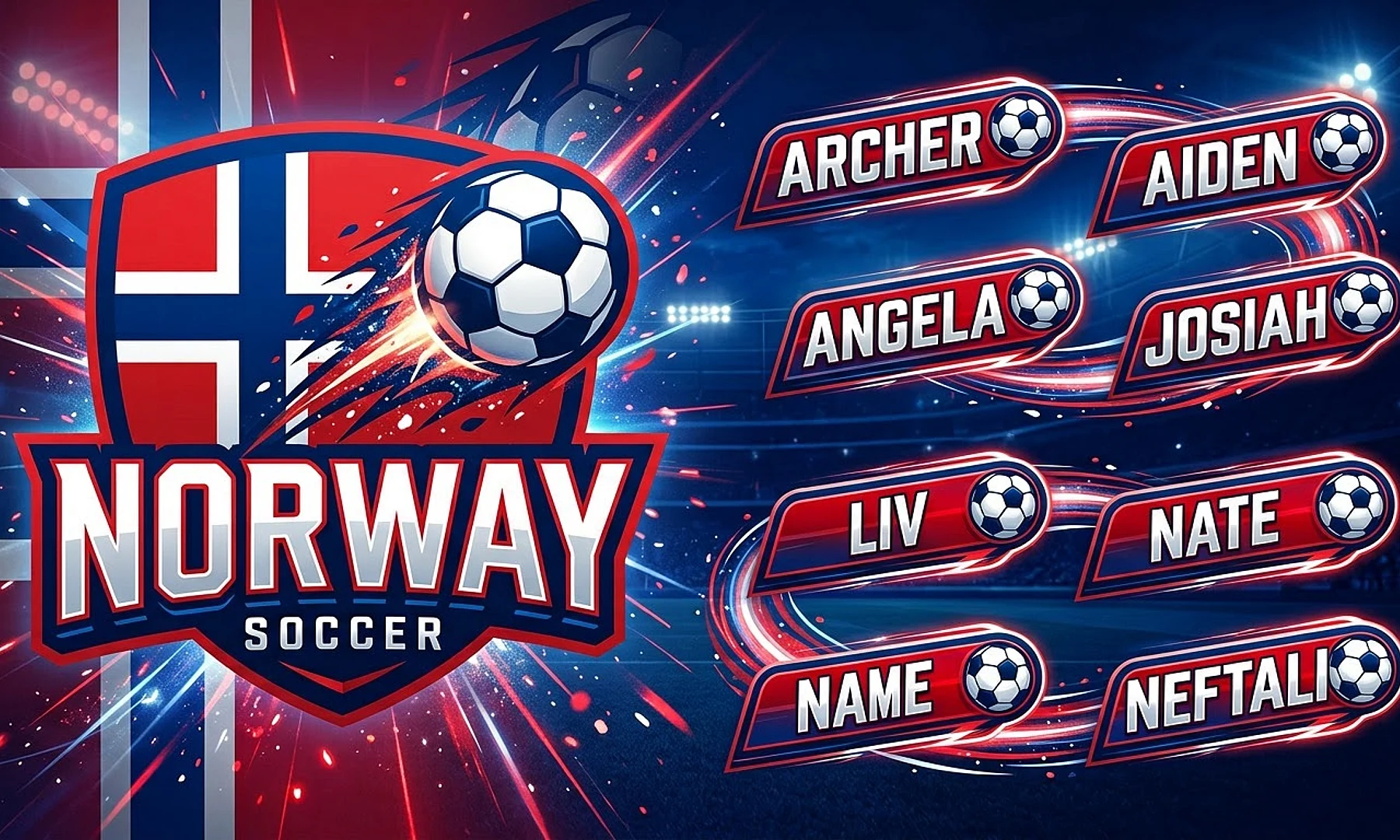 Norway soccer team banner created with AI